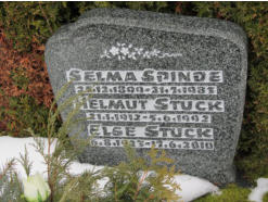 Spinde, Selma * 1899, + 1983  Stuck, Else * 1923, + 2010  Stuck, Helmut * 1912, + 1992 