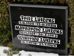 Lutzens, Fritz * 1904, + 1984  Lutzens, Margarete * 1905, + 1993  Lutzens, Winfried * 1934, + 1964 