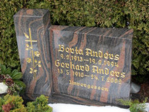 Anders, Berta * 1913, + 1994   Anders, Gerhard * 1910, + 2002 