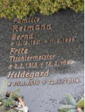 Reimann, Bernd * 1951, + 1996   Reimann, Fritz * 1918, + 1998   Reimann, Hildegard * 1916, + 2004 