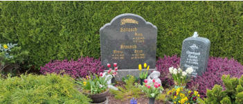 Hallasch Arno* 15.02.1935 + 5.01.2015 ; Anneliese Korla 1928 + 2014 ; Eberhard Korla 8.01.1927 + 17.01.1984 ; Krauzick Minna* 3.10.1903 + 27.05.1981 ; Erich* 10.01.1904 + gef. 20.04.1945